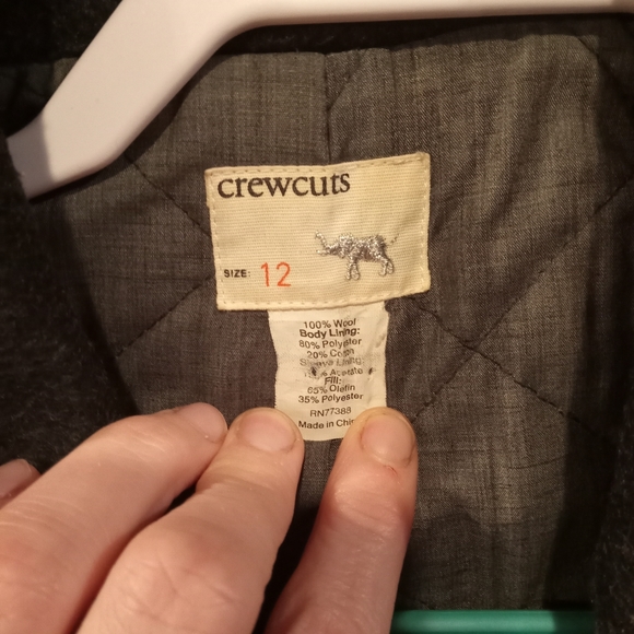 Crewcuts 100% wool black peacoat size 12 - Picture 5 of 5